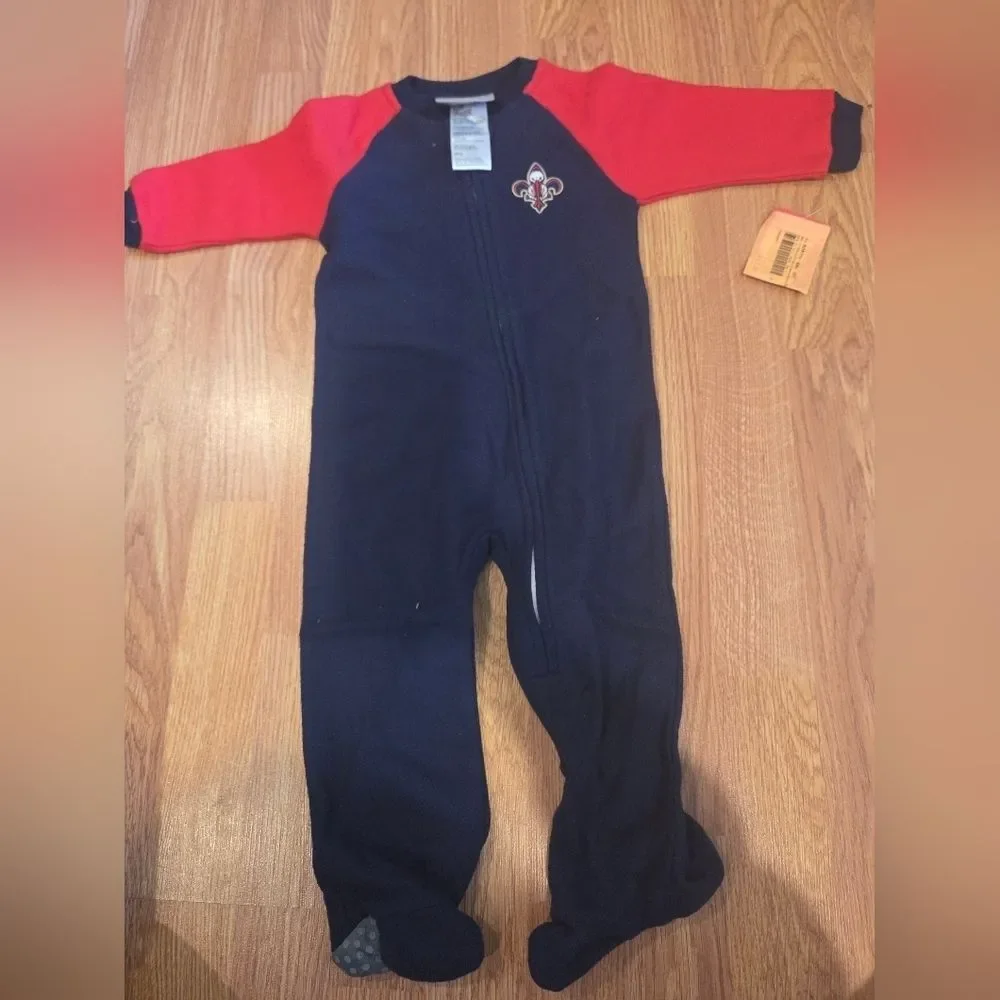NBA New Orleans Pelicans Footie Pajama 6-9 Months NWT Basketball